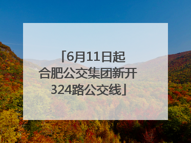 6月11日起 合肥公交集团新开324路公交线
